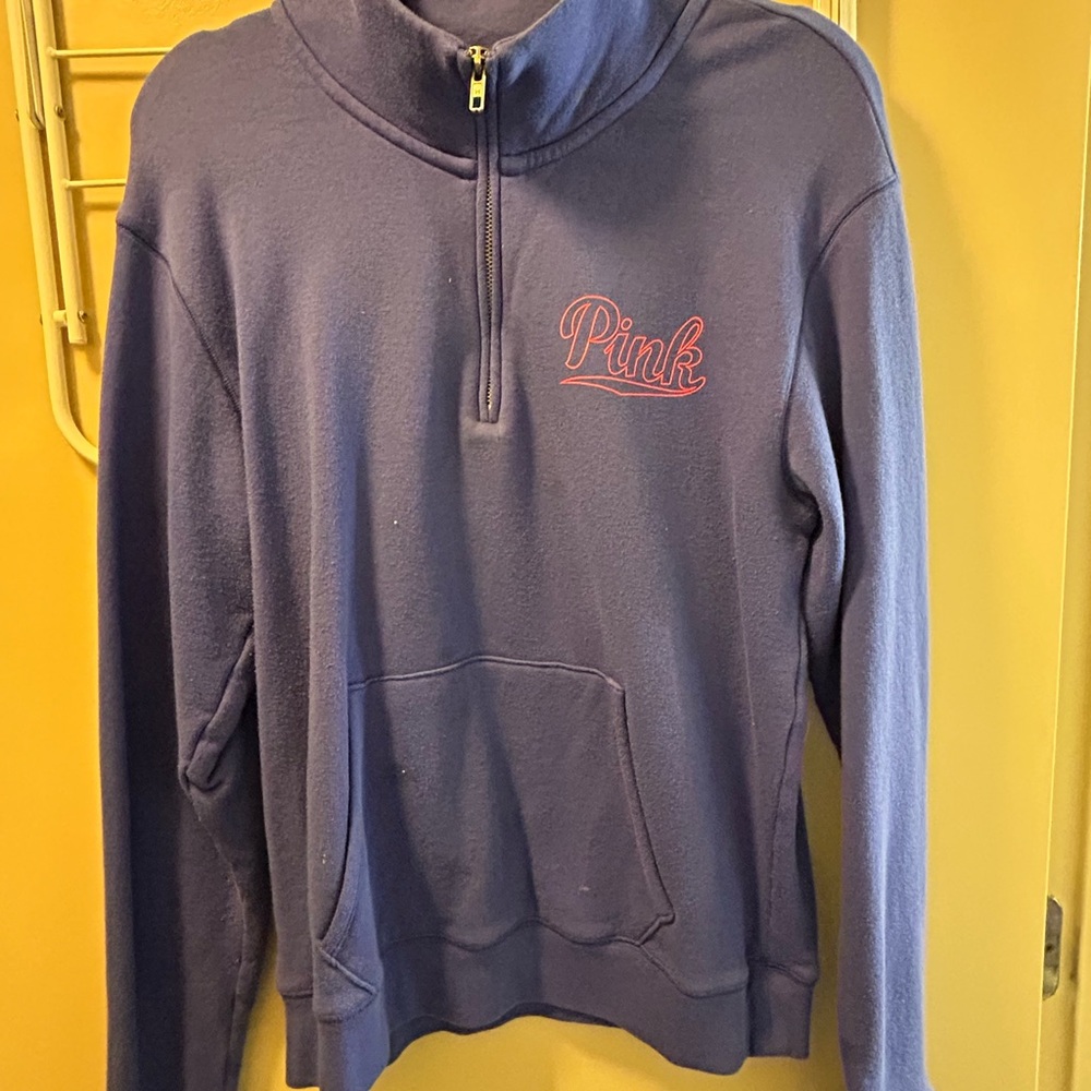 PINK Victoria's Secret Women’s Blue/Purple Quarter Zip Pullover